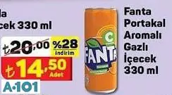 FANTA PORTAKAL AROMALI GAZLI İÇECEK 330 ML